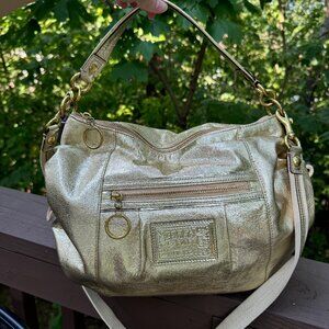 Gold Coach Poppy Metallic Hobo